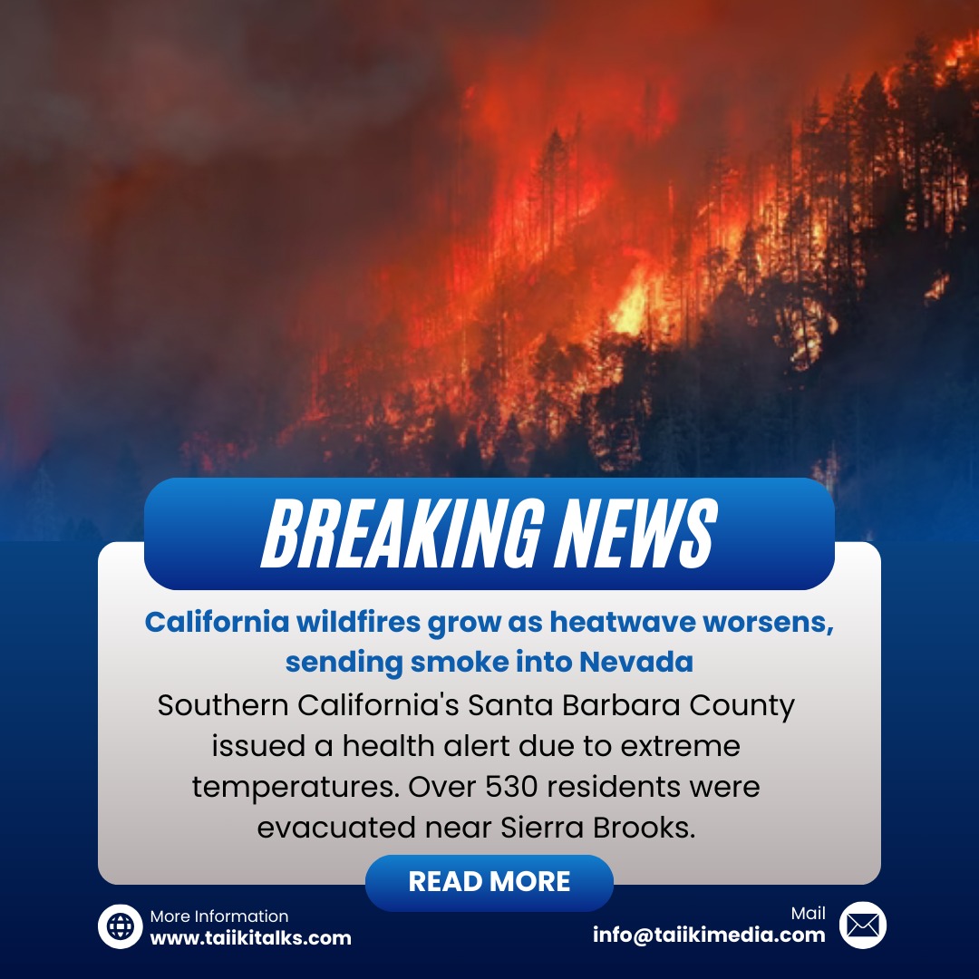 California wildfires grow as heatwave worsens, sending smoke into Nevada